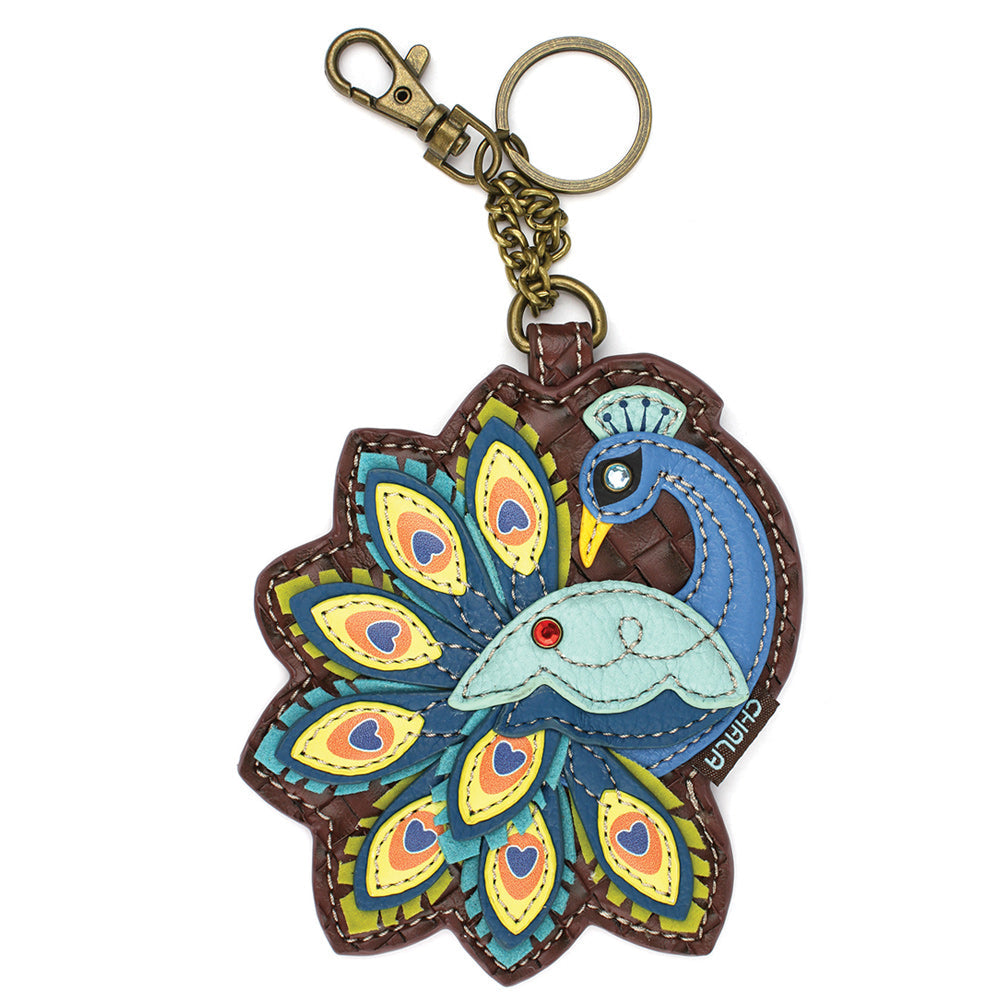 Peacock Coin Purse and Key Chain by Chala