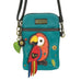 Red Parrot Cellphone Crossbody in Turquoise by Chala