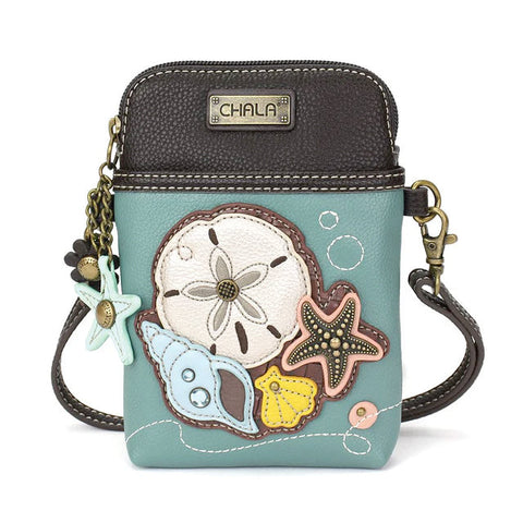 Sand Dollar Cellphone Crossbody in Teal