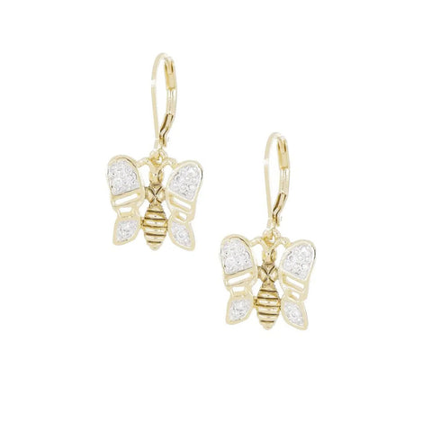 20th Anniversary Collection - Gold Butterfly French Wire Earrings by John Medeiros