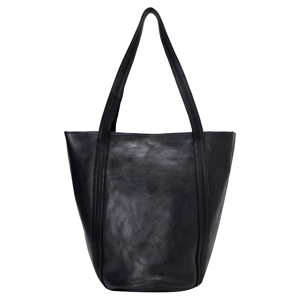 Kent Leather Tote in Black