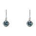 Sterling Silver Square Dangle Earrings with Lab Green Tourmaline