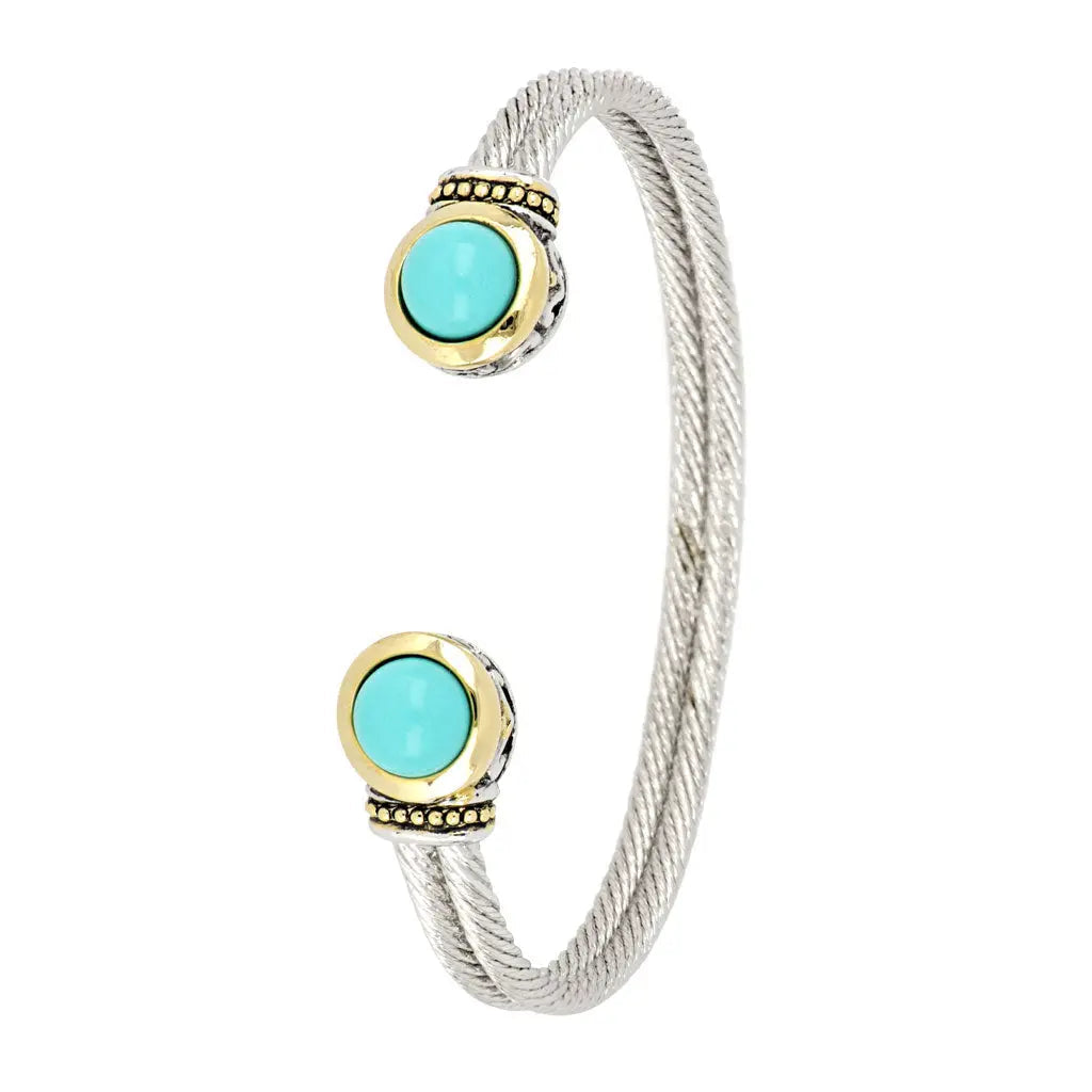 Pérola Turquoise Wire Cuff Bracelet by John Medeiros