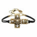 Pearl and Gold Cross Leather Bracelet by Michal Golan