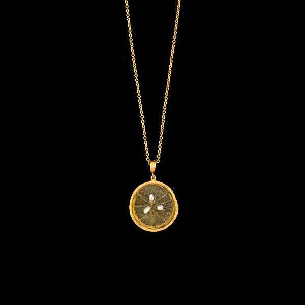 Citrus 16 Inch Adjustable Lemon Pendant Necklace by Michael Michaud