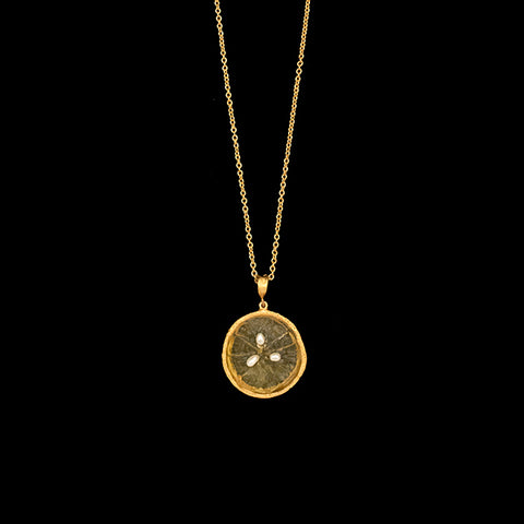 Citrus 16 Inch Adjustable Lemon Pendant Necklace by Michael Michaud