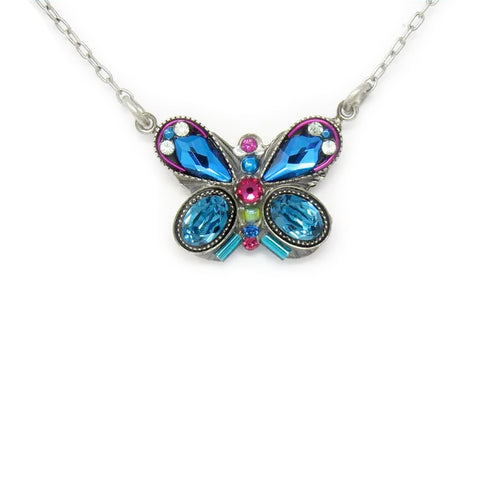 Bermuda Blue Butterfly Fancy Necklace by Firefly Jewelry