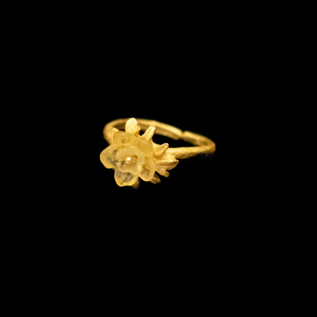 Yellow Mums Adjustable Ring by Michael Michaud