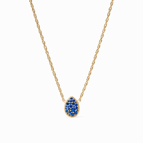 Pave Teardrop Delicate Necklace in Sapphire Blue by Julie Vos