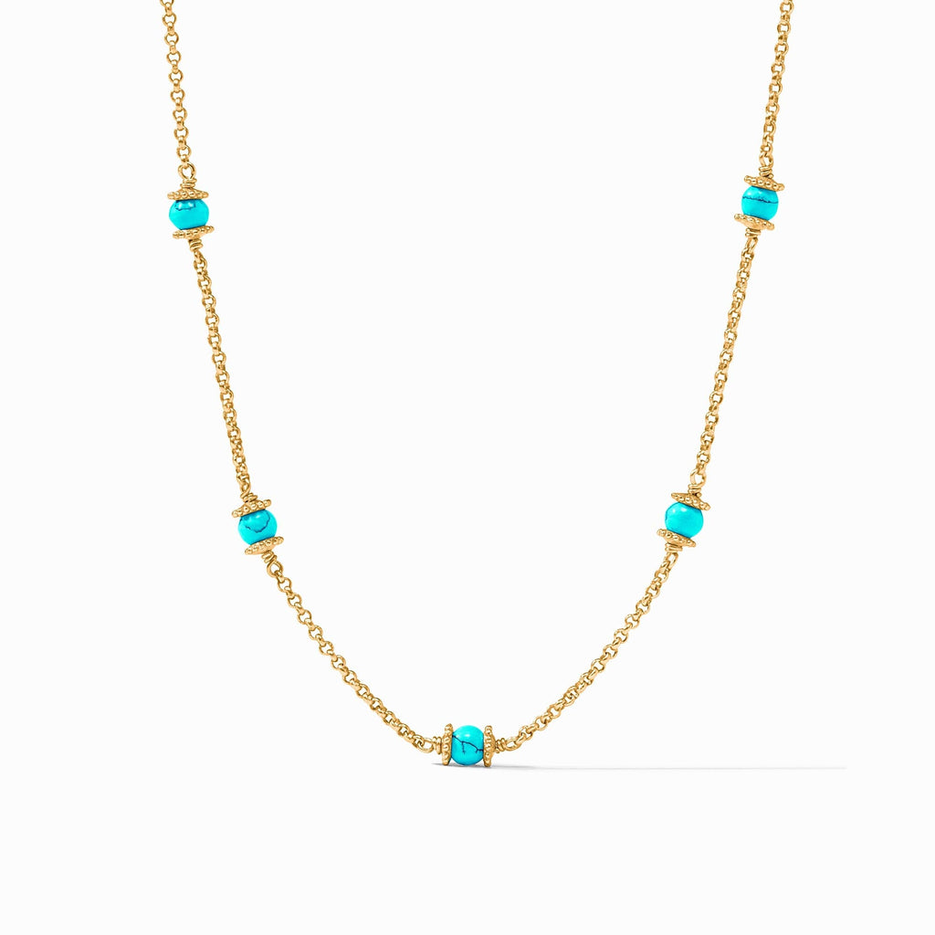 Hydra Delicate Station Necklace in Turquoise Blue by Julie Vos