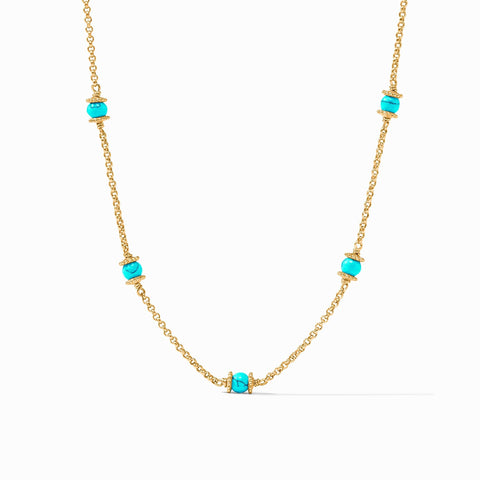 Hydra Delicate Station Necklace in Turquoise Blue by Julie Vos