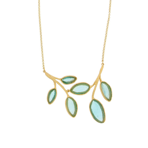 Sage 16 Inch Adjustable Leaf Necklace by Michael Michaud