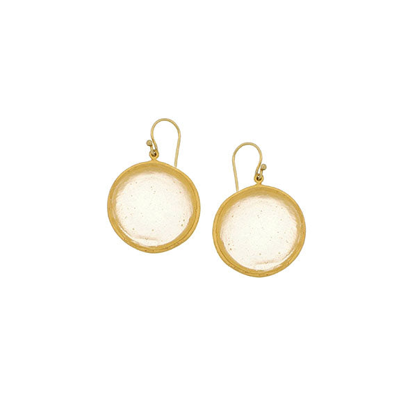 Bubble Large Wire Earrings - Frosted Clear by Michael Michaud