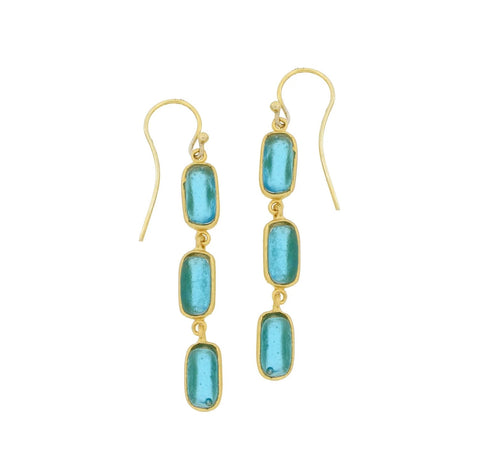 Turquoise Bubble Diamonds Post Earrings by Michael Michaud