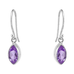 Sterling Silver Marquis Dangle Earrings with Amethyst