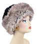 Arctic Fox with Cuddly Black Luxury Faux Fur Beanie Large