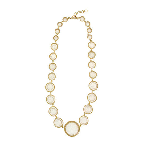 Bubble 16 Inch Adjustable Statement Necklace -Clear Frosted by Michael Michaud