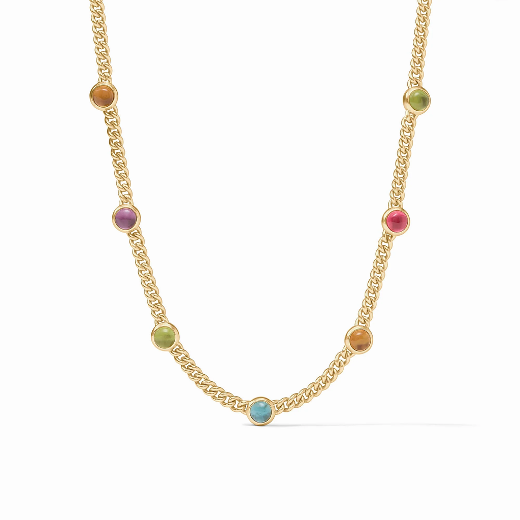 Dolce Delicate Station Necklace in Iridescent Multi-Stone by Julie Vos