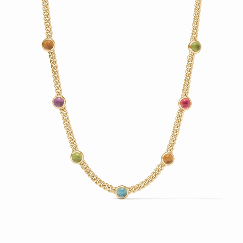 Dolce Delicate Station Necklace in Iridescent Multi-Stone by Julie Vos