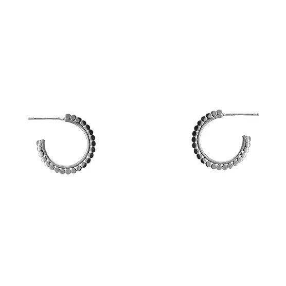 Small Sterling Silver Dot Hoop Earrings