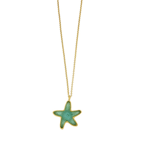Under the Sea 16 Inch Adjustable Star Fish Pendant Necklace - Teal by Michael Michaud