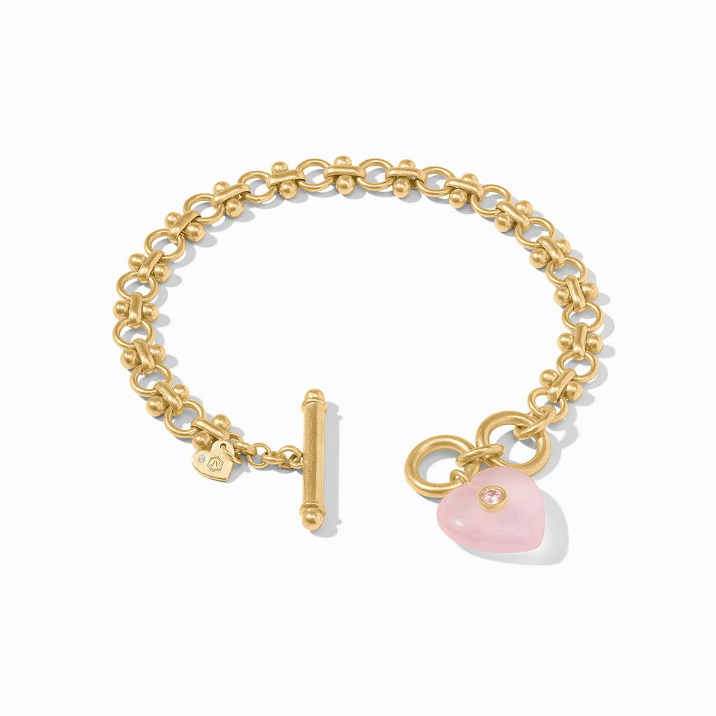 Heart Link Bracelet in Pink Quartz by Julie Vos