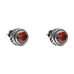 Sterling Silver Bali Stud Earrings with Garnet