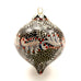 Black Background with White Raised Paint Teardrop Ceramic Ornament