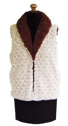 Rosebud In Brown With Chocolate Luxury Faux Fur Vest: Size Small