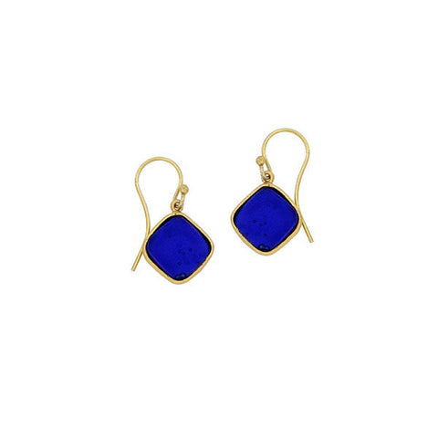 Bubble Diamonds Wire Earrings - Cobalt by Michael Michaud
