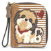 Shih Tzu Zip-Around Wallet in Brown with Brown Stripe by Chala