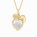 Heart Trio Charm Pendant Necklace in Mother of Pearl by Julie Vos