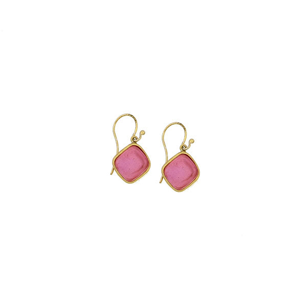 Bubble Diamonds Wire Earrings - Pink by Michael Michaud