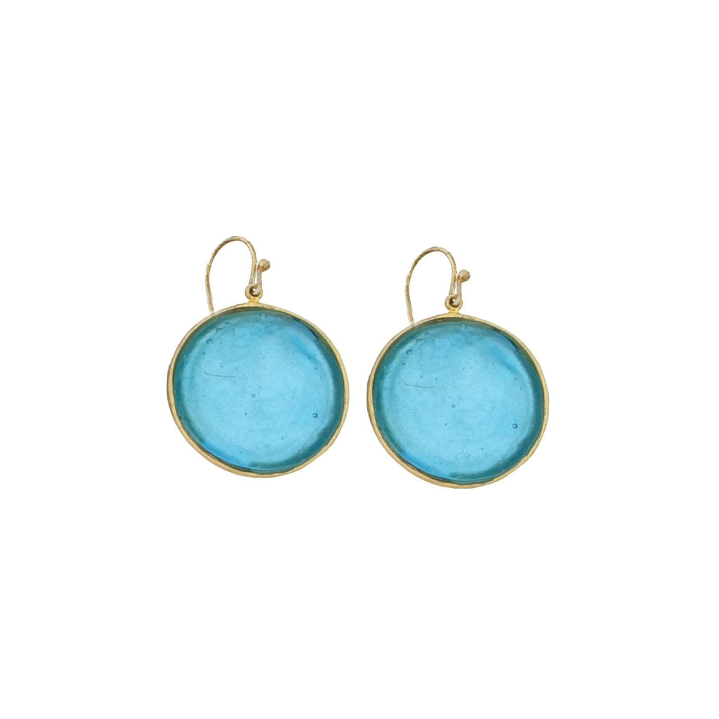 Turquoise Bubble Large Wire Earrings by Michael Michaud