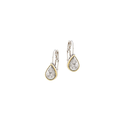 Beijos Collection Cubic Zirconia Pear Shape Bezel Set Earrings by John Medeiros