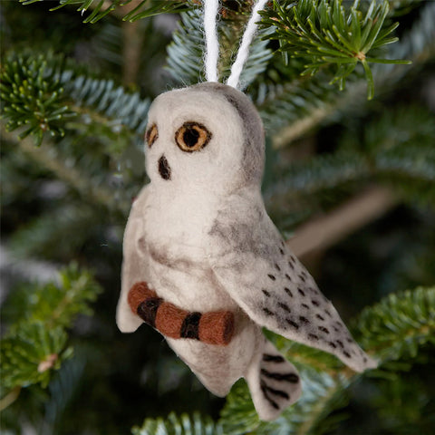 Snowy Owl Wool Ornament