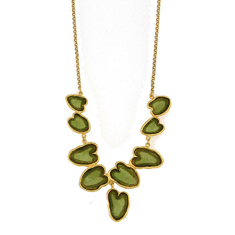 Water Lily 16 Inch Adjustable Leaf Necklace by Michael Michaud