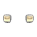 Sterling Silver Square Stud Earrings with 22k Gold