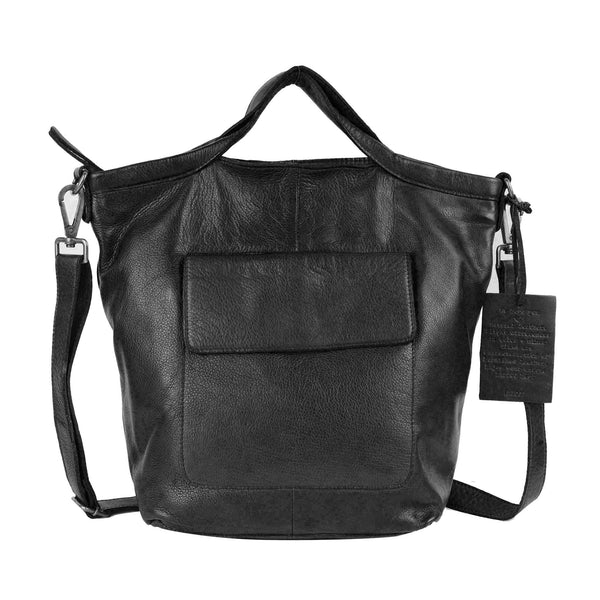 Bianca Leather Tote in Black