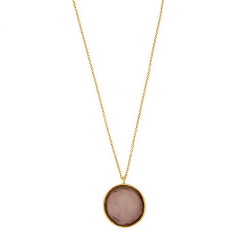 Bubble 16 Inch Adjustable Large Pendant Necklace - Dark Purple by Michael Michaud