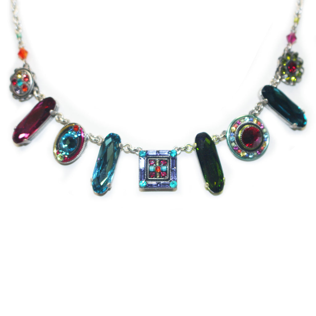 Multi Color La Dolce Vita Oblong Necklace by Firefly Jewelry