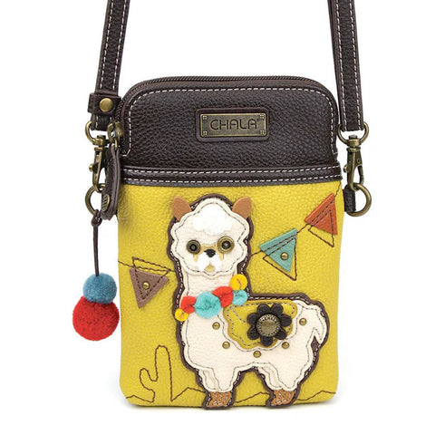 Llama Cellphone Crossbody in Mustard