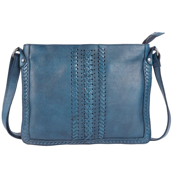 Gigi Leather Crossbody in Denim