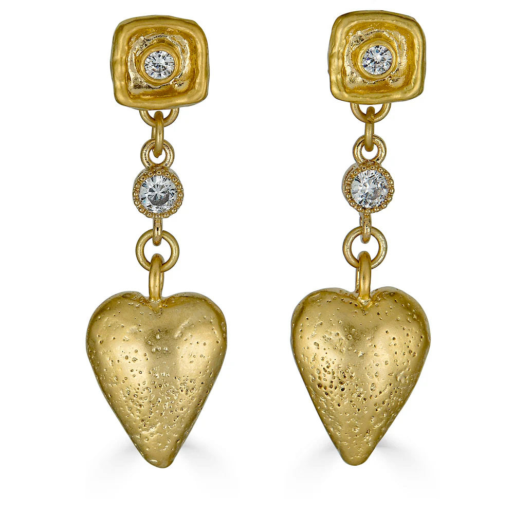 Heart Dangle Earrings by Loni Paul