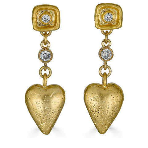 Heart Dangle Earrings by Loni Paul