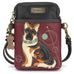 German Shepherd Gen II Cellphone Crossbody in Maroon by Chala