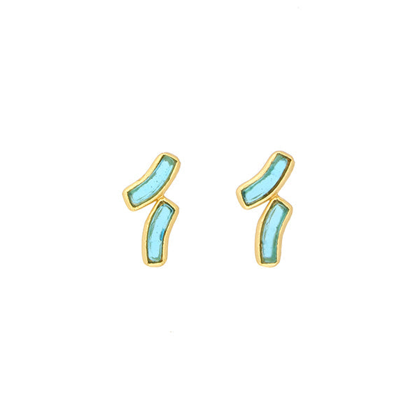 Arc Double Post Earrings - Turquoise by Michael Michaud