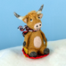 Sledding Highland Cow Wool Ornament