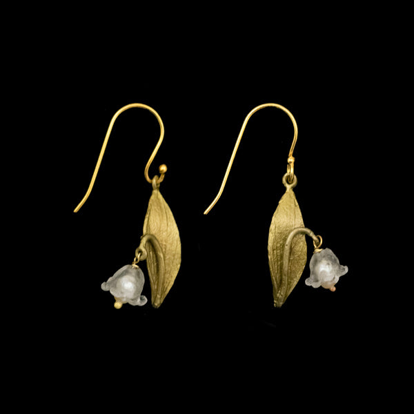 Lily of the Valley Single Flower Wire Earrings by Michael Michaud