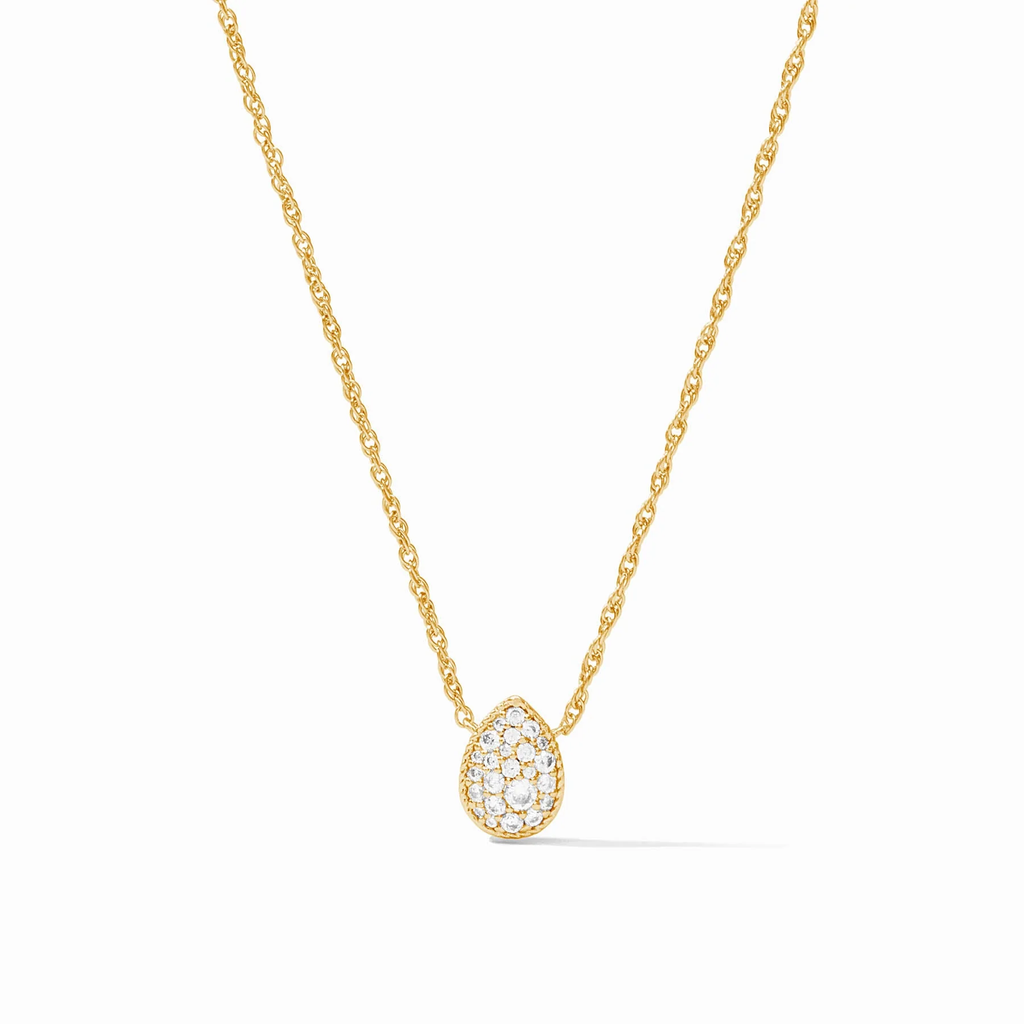 Pav&eacute; Teardrop Delicate Necklace in Cubic Zirconia by Julie Vos